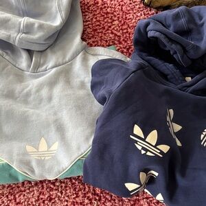 adidas Girls' Hoodies in Navy & Light Blue
